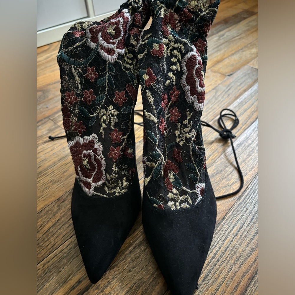 Zara lace booties